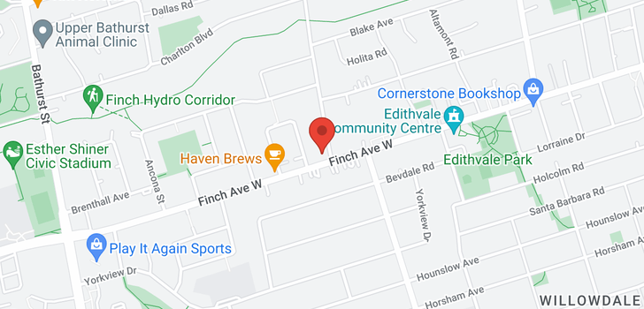 map of #215 -200 FINCH AVE W